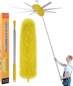 Cobweb Duster with Extension Pole, 110" Microfiber Feather Duster Kit with Bendable Washable Heads, Spider Web Brush, Dusters for Cleaning Ceiling Fan, High Ceiling, Blinds, Furniture & Cars