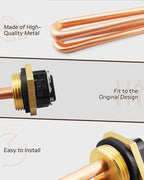 HE 55220 Water Heater Element, Fit for Eco Smart ECO POU 6 ECO 8 ECO 11 Tankless Electric Water Heater, Water Heating Element 5.5KW 220V or 6KW 240V, Screw-in 2Packs