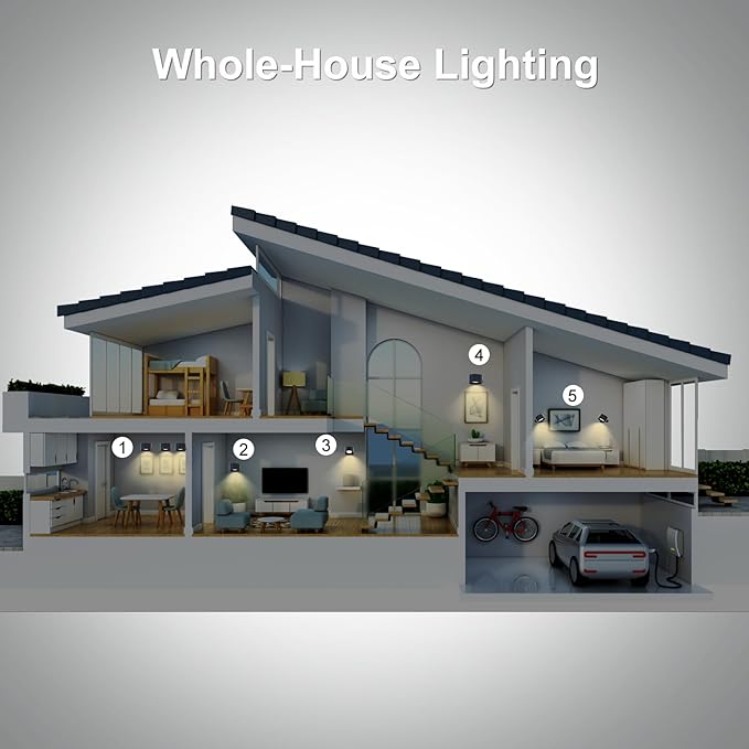 Koopala 3PACK Rechargeable LED Wall Sconce, Cordless Battery with Remote Powered Wall Sconce, 3 Brightness Levels, 360° Swivel Magnetic Shade for Bedrooms, Hallways, Den and Reading Spaces（Black）