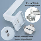 TRUSTMI Bathroom Hardware Accessories Set 5-Piece Square Towel Bar Assembly Stainless Steel Wall Mounted, White