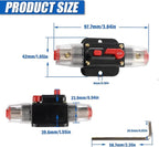 BOJACK 40A Audio Inline Circuit Breaker Reset Fuse Holder 12-24V DC Manual Reset Fuse Holder 3-15 AWG Overload Protection for Car Audio Sound Amplifier System RV Marine Boat Truck Solar Inverter