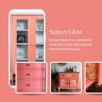 Country Chic All-in-One Chalk Paint for Furniture, Cabinets, Home Decor, Eco-Friendly, Matte Finish, Built-In Primer & Top Coat for Wood, Metal - Sunset Glow (Coral Pink) - Quart 32 oz (950 ml)