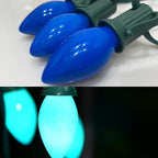 SUNSGNE C7 LED Blue Replacement Christmas Light Bulbs, 0.6W LED E12 Candelabra Base Bulbs - Great for Christmas Outdoor String Lights, Salt Lamp, Night Lights, Decorative Lights, Pack of 25