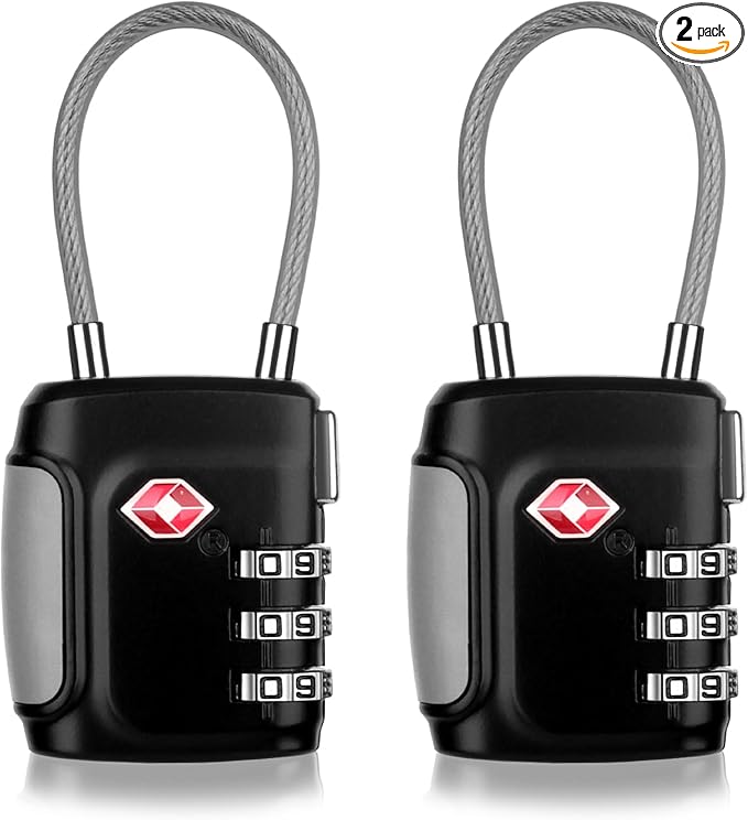 TSA Locks for Luggage, Compatible Locks 4 Digit Padlock for School Gym Sports Locker Combination Lock Security Padlock Travel Lock for Suitcase Luggage Backpack, Cabinet Filing Cabinets（2 Pack ）