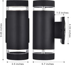 Outdoor Wall Sconce Exterior Lighting Fixture - ETL Listed,Aluminum Waterproof Wall Mount Cylinder Design - Up Down Light Fixture for Porch, Garage and Patio