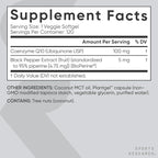 Sports Research CoQ10 (100mg) Enhanced w/Coconut Oil & Bioperine (Black Pepper) for Better Absorption | Vegan Certified, Non-GMO Verified (120 Veggie Softgels)