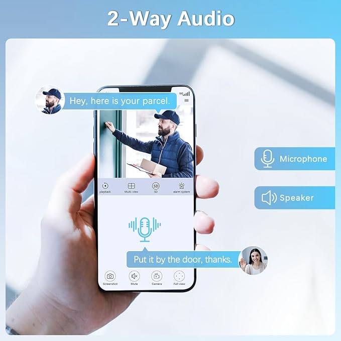 【90 Days Storage & 2-Way Audio】 4K Wired Security Camera System, Home Video Surveillance Systems, Outdoor POE Security Cameras, IP Camera System