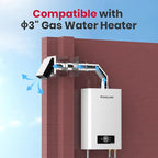 GASLAND 3" OD x 11.6" Length Stainless Steel Direct Vent Straight Pipe, 2PCS, Ideal for Water Heater Round Tube Air Ventilation and Vent Pipe Ductwork