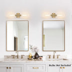 Wall Sconces Set of Two, Hardwired Brass Bathroom Sconces Wall Lighting with Clear Glass, Modern Sconces Wall Decor Set of 2 Vanity Light fixtures for Bathroom Mirror Bedroom (Bulbs Not Included)