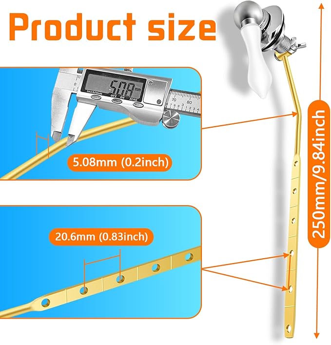 Boltigen Toilet Handle Replacement Kit, Front Mount Flush Handle for Toilet Tank, White Toilet Lever Replacement with Stainless Steel Flapper Chains, for Universal Toilets Flush Repair