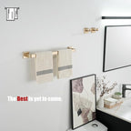 JQK Champagne Bronze Towel Bar, 16 Inch 304 Stainless Steel Thicken 0.8mm Towel Rack Bathroom, Towel Holder Wall Mount, Total Length 18.41 Inch, TB250L16-CB