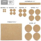 Felt Furniture Pads X-PROTECTOR 181 PCS Premium Furniture Pads - Felt Pads Furniture Feet Best Wood Floor Protectors - Protect Your Hardwood & Laminate Flooring!