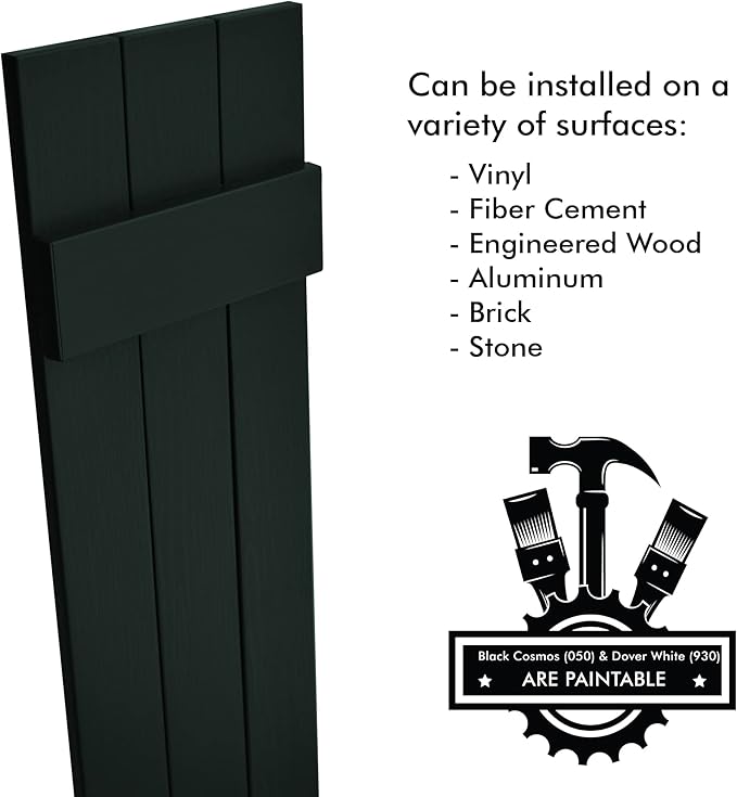 Board & Batten Vinyl Shutters (1 Pair) | 11"x59" (3-Board) - Heathered Spruce | Exterior Window Shutters | Includes Mounting Hardware | Simple Installation | Made in USA