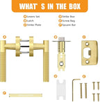 Amerdeco 1 Pack Brushed Gold Passage Door Handles,Heavy Duty Non-Locking Door Lever for Hall, Closet,Office Area, Shopping Malls AM0016