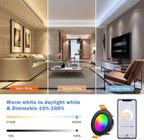 inShareplus 2 Inch Smart Recessed Lighting, WiFi Black LED Downlight 5W 120V, Dimmable RGBCW 2700-6500K Color Changing, Compatible with Alexa/Google, Ceiling Lights with LED Driver