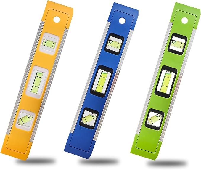 9 Inch Torpedo Level, Magnetic Box Level with 45°/90°/180° Bubbles, Shock Resistant Bubble Level Tool for Measuring