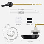 iFealClear Universal Metal Toilet Handle Replacement Kit, Front Mount Toilet Tank Flush Lever Handle with Stainless Steel Chain, Toilet Trip Lever Fits Most Toilets, Easy to Install, Matte Black