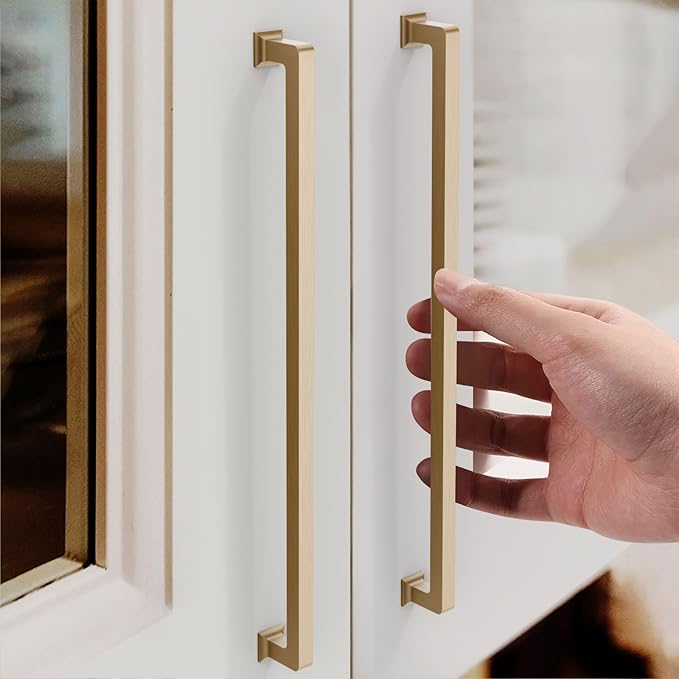 FILTA 15 Inch(381mm) Hole Centers Champagne Bronze Cabinet Pulls(Set of 6),Champagne Cabinet Pulls Zinc Alloy Kitchen Cabinet Handles Cabinet Hardware for Cabinets Cupboard Drawer