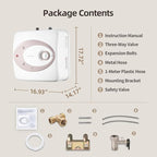 Electric Tank Water Heater-8 Gallon Under Sink Instant Hot Water for RV, Camper, Kitchen, Food Truck, 120V 1500W, Dusty Rose, Wall or Floor Mounted