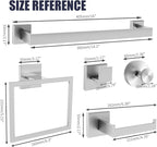 Bathroom Hardware Accessories Set: 7-Pieces Bath Towel Bar Set, Towel Racks for Bathroom Wall Mounted, SUS304 Stainless Steel, Brushed Nickel