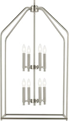 Kichler Madden 36" 8 Light Foyer Pendant in Brushed Nickel, Soft Modern Fixture, for Small Kitchen, Coffee Table, Office, Bedroom, Foyer, (36" x 20"), 52723NI