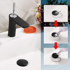 Pop Up Drain, Bathroom Faucet Vessel Vanity Sink Drain Stopper, Built-in Anti-Clogging Strainer, Without Overflow Matt Black,Fits Standard American Drain Hole(1-1/2" to 1-3/4") RWF082G