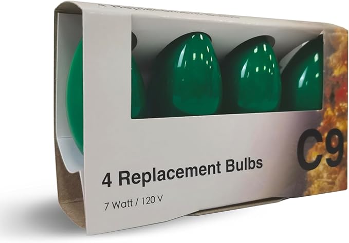 Brite Star 4Ct C9 Replacement Bulbs,Green