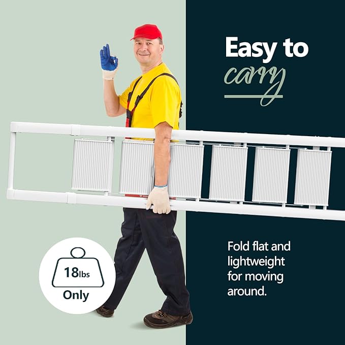 WOA WOA 6 Step Ladder, Lightweight Folding ladders with Wide Pedals, Slim Stepladder for Narrow Spaces, Tall Ladder for High Ceilings with Handrails, Kitchen Aluminum Ladder 300lbs - White