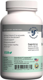 FREEDA Vitamin C - Buffered Vitamin C Powder - Kosher - Powerful Antioxidant Immune Support - Sensitive Stomach Vitamins C Drink - Calcium Ascorbate - Sugar Free Vitamin C - VIT C Supplement (5 oz)