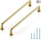 JOY DECOR Cabinet Pulls – 6-1/4 Inch Hole Center, Polished Brass, 20 Pack, Zinc Alloy Cabinet Handles for Drawers & Cupboard – Vintage Style Hardware for Kitchen, Bathroom, Dresser, Furniture Makeover