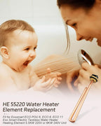 HE 55220 Heating Element, Fit for Eco Smart ECO POU 6 ECO 8 ECO 11 Tankless Electric Water Heater, Water Heating Element 5.5KW 220V or 6KW 240V
