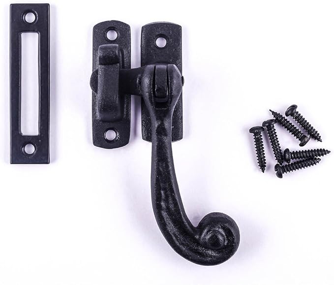 Renovators Supply Manufacturing Window Sash Lock 3.75 in. Wrought Iron Traditional Window Locks with Mounting Hardware