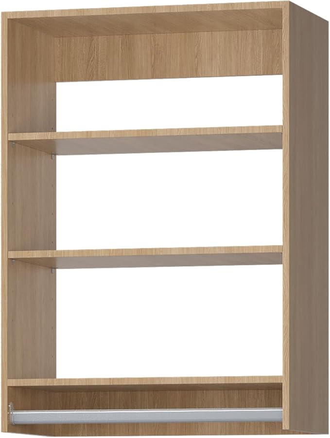 Medium Double Hanging Closet Unit, Modular Closet System, Wood Closet System Organizer with Storage for Walk In Closets, Clothing Rack Closet for Hanging Clothes, Bedroom, Wood, 22.5"W