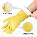 4 Pairs Rubber dishwashing gloves, Kitchen gloves for washing dishes, Household cleaning gloves Reusable Medium Blue+Pink+Yellow+Red