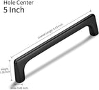 30 Pack 5 Inch(128mm) Hole Center Matte Black Modern Drawer Pulls Timeless Cabinet Pull Handle Vanity Pull Handle Classic Kitchen Cabinet Hardware, Screws Included, M-Black(5x30)