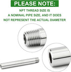 TAISHER 2PCS 304 Stainless Steel Pipe Fittings, 1/4" NPT Male Threaded, 6" Length Weld Nipple Cast Pipe
