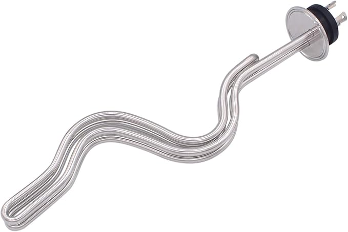 DERNORD 240V 5500W Tri-clamp Ripple Heating Element Stainless Steel Immersion Water Heater with 3-Wire Electrical Locking Plug (2 Inch Tri clamp)