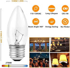 B11 Lighting Torpedo Clear C35 CTC 40W E26 Base Decorative Incandescent Light Bulbs 120V for Chandeliers, Ceiling Fan Lights, Pendants, Wall Sconces, Dimmable, Warm White 2700K (6 Pack)