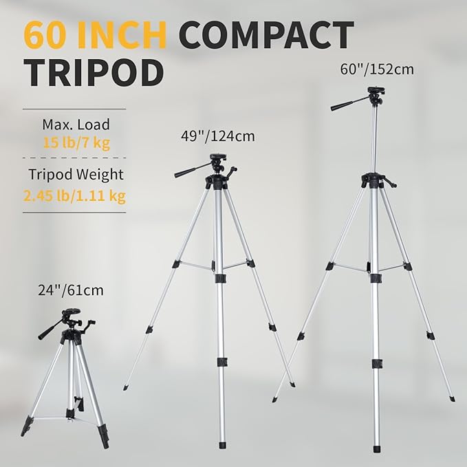 Firecore Laser Level 360 Self Leveling with 60" Tripod, 1/13" High Accuracy, Outdoor Pulse Mode to 197 Ft, Rechargeable Green Cross Line Lazer Leveler Tool for Construction, Home Renovation - F95T-XG