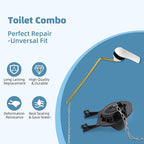 Universal Toilet Handle Replacement Kit Side Mount with 2-Inch Rubber Toilet Flapper, Toilet Tank Parts Compatible with Kohler, American Standard, TOTO, Mansfield, Angle Mount-White