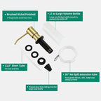 CREA Brushed Gold Kitchen Soap Dispenser Countertop Soap Dispenser for Kitchen Sink, Built in Sink Soap Dispenser for Bathroom with 39" Tube Large Capacity 17 OZ Bottle