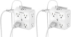 Surge Protector 8 Outlet Extender, TESSAN Multi Outlet Splitter with 3 USB Wall Charger (1 USB C Port), 3-Sided Multiple Plug Power Strip 1700J, Charging Station for Home Office Dorm Room (Pack of 2)
