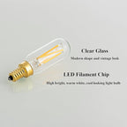 E12 LED Bulb Dimmable 40 Watt Equivalent Warm White 2700K T6 Bulb Type with E12 Base, LED 4W E12 Candelabra Bulb Clear Glass, 6 Pack