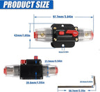 BOJACK 60A Audio Inline Circuit Breaker Reset Fuse Holder 12-24V DC Manual Reset Fuse Holder 3-15 AWG Overload Protection for Car Audio Sound Amplifier System RV Marine Boat Truck Solar Inverter