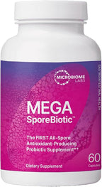 Microbiome Labs MegaSporeBiotic Probiotics for Women & Men - Spore Based Probiotic Nutritional Supplements for Digestive & Gut Health Support - Shelf Stable & Travel-Friendly (60 Capsules)