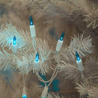 Novelty Lights 50 Feet 100 Bulb Incandescent Mini Light String, Teal with 6-Inch Spacing on White Wire, UL Listed Commercial Grade Indoor/Outdoor Mini Lights, Connectable End-to-End