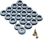 1-1/2" Screw on Furniture Sliders-Furnigear Heavy Duty PTFE (Teflon) Chair Leg Slides Glides Move Your Furniture Easy & Safely - Best Floor Protector(Grayish Blue-20pack)