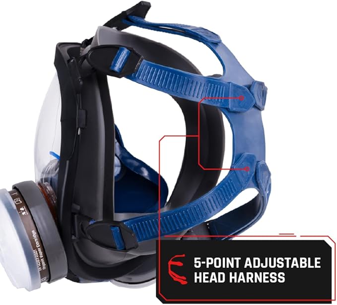 Parcil Distribution Gas Mask Survival Nuclear and Chemical Full Face Respirator - Organic Vapor & Particulate - CE Tested