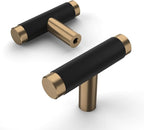 Amerdeco 10 Pack 2 Inch Champagne Bronze Black Cabinet Knobs Single Hole Cabinet Pulls Dresser Knobs Round Drawer Knobs and Pulls for Bathroom Cabinets ZH0040