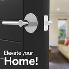 Mega Handles - Ronn Entrance I Entry Lever Door Handle - Heavy Duty Round Locking Lever Set for Left or Right-Handed Doors - Interior/Exterior Door Levers - Polished Chrome